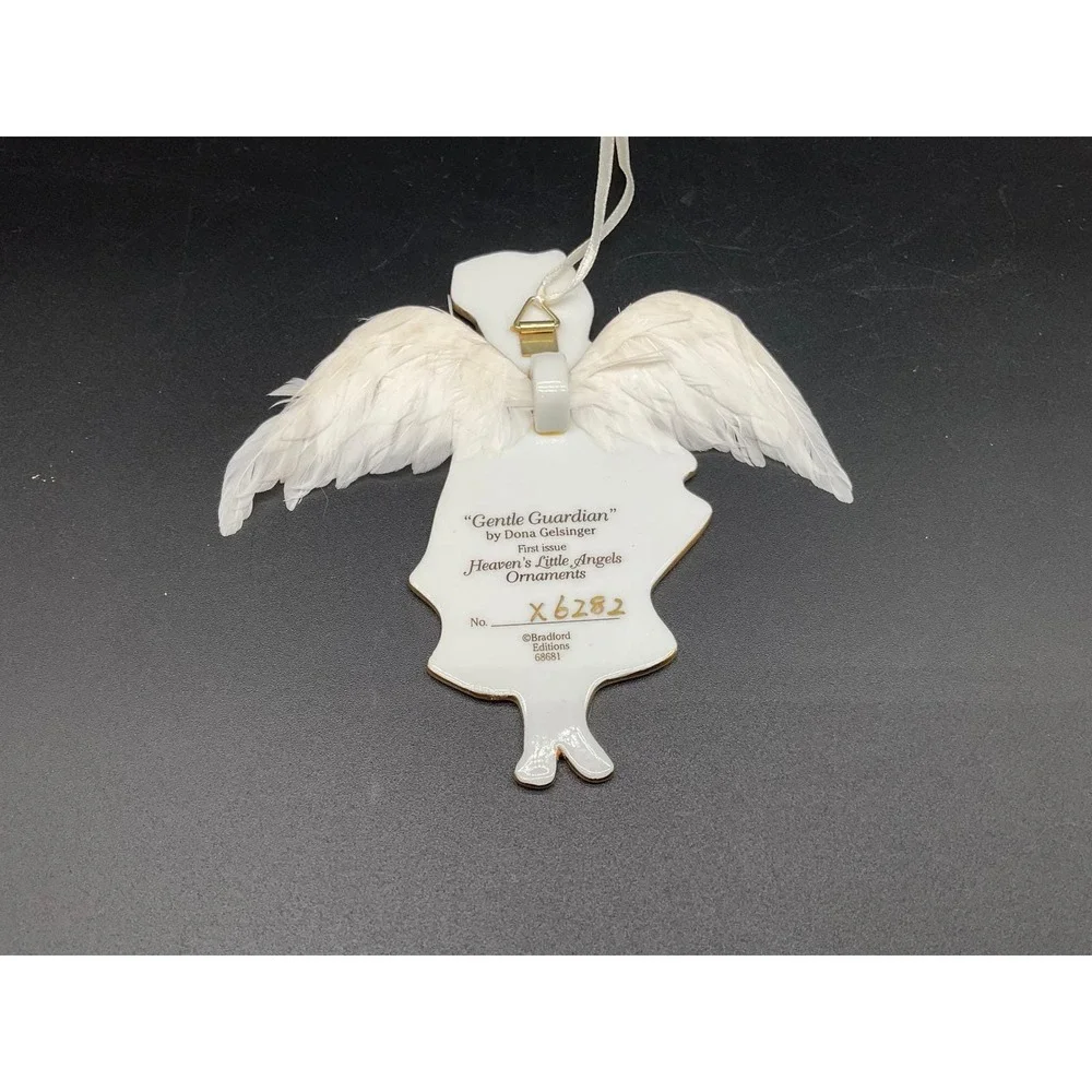Vintage Bradford Christmas Porcelain Angel Ornament Gentle Guardian‎  Gelsinger